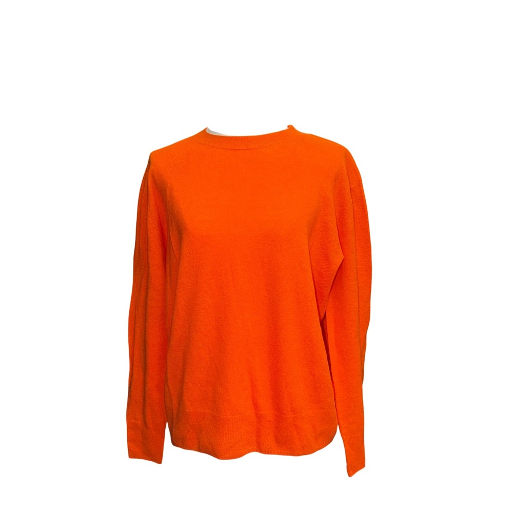 Zara 100% Wool Orange Crewneck Sweater Womens Small‎ NWT